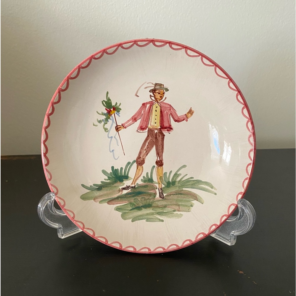 Vintage Ulmer Keramik Hand Painted German Decorative Art Pottery Plate